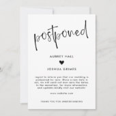 Herz und Handschrift, vertagt Hochzeit Einladung (Vorderseite)