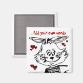 Herz und Hasen personalisieren Magnet (Vorderseite/Rückseite)