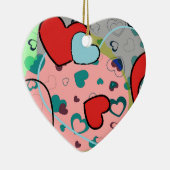 Herz und Herz Keramik Ornament (Rechts)