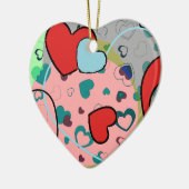 Herz und Herz Keramik Ornament (Links)