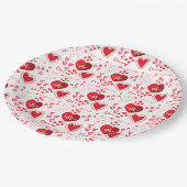 Herz und Honig der roten Liebe Pappteller (Schrägansicht)