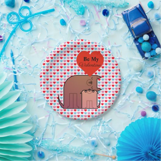 Herz- und Hundepapierplatte Pappteller (Party)