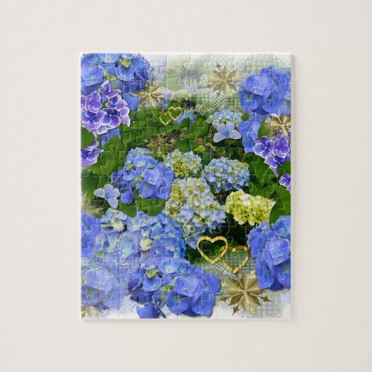 Herz und Hydrangeas Puzzle (Vertikal)
