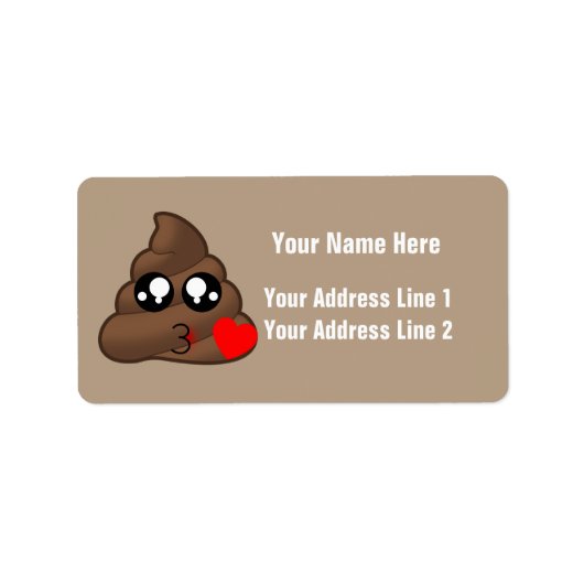 Herz und Kack Emojis Adressaufkleber (Vorne)