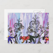 Herz und Katze Postkarte (Vorne/Hinten)