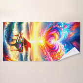 Herz und Klavierdesign Badehandtuch (Badehandtuch)