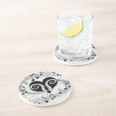 Herz- und Klavierschlüssel der musikalischen Sandstein Untersetzer (Seite)