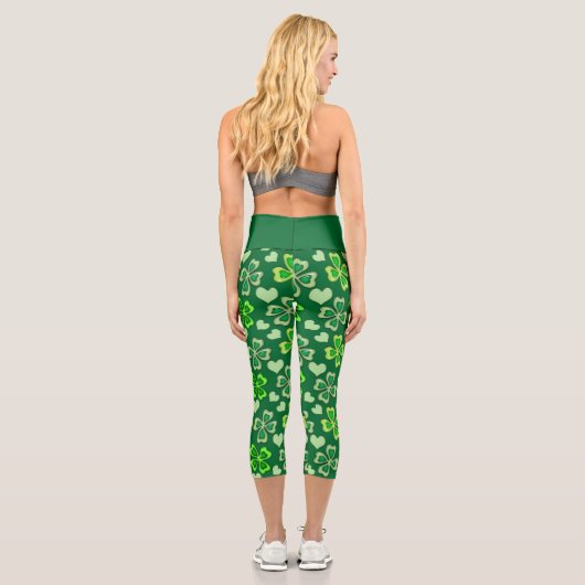 Herz und Kleeblatt Capri Leggings (Rückseite)