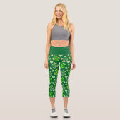 Herz und Kleeblatt Capri Leggings (Vorderseite)