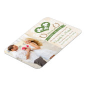 Herz und Kleeblatt Lucky Horseshoe Save the Date Magnet (Linke Seite)