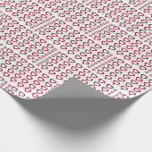 Herz und kleine Punkte Rot und Weiß Design Geschenkpapier (Ecke)
