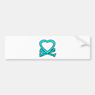 Herz und Knochen Cyan The MUSEUM Zazzle Geschenke Autoaufkleber