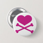 Herz und Knochen-Pink Button (Vorne & Hinten)