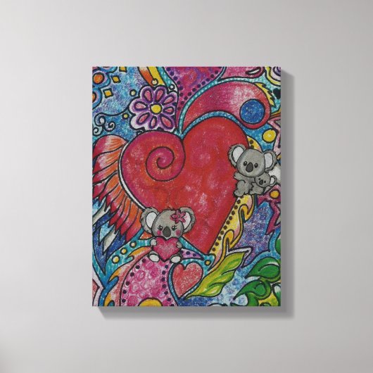 Herz und Koalas Leinwanddruck (Vorderseite)