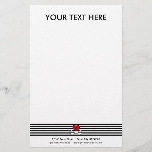 Herz und Kreuz Briefpapier (Vorderseite)