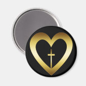 HERZ UND KREUZ MAGNET (Vorderseite/Rückseite)