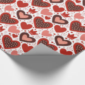 Herz- und Kronenmuster Geschenkpapier (Ecke)