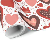 Herz- und Kronenmuster Geschenkpapier (Rolleneckpunkt)