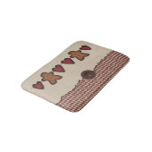 Herz und Lebkuchen Mann Bath Mat Badematte (Schrägansicht)