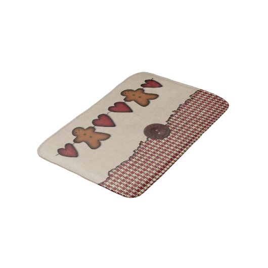 Herz und Lebkuchen Mann Bath Mat Badematte (Schrägansicht)