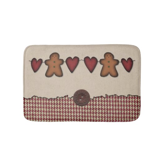 Herz und Lebkuchen Mann Bath Mat Badematte (Vorderseite)