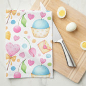 Herz und Liebe Deluxe Wasserfarben Muster Geschirrtuch (Viertel Falte)