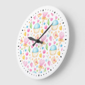 Herz und Liebe Deluxe Wasserfarben Muster Große Wanduhr (Winkel)