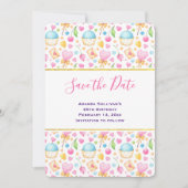 Herz und Liebe Deluxe Wasserfarben Muster Save The Date (Vorderseite)