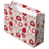 Herz und Liebe Große Geschenktüte (Vorderseite Schrägansicht)