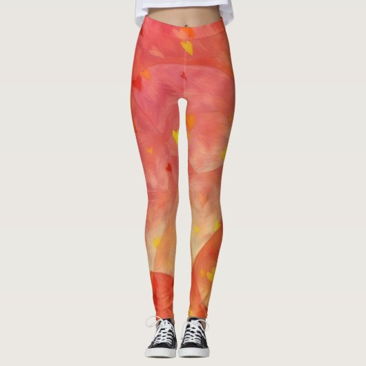 Herz und Liebe Künstlerische Leggings (Vorderseite)