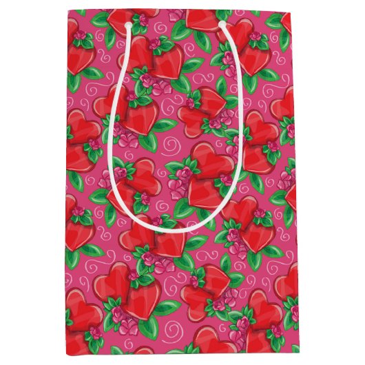 Herz und Liebe Mittlere Geschenktasche Mittlere Geschenktüte (Vorderseite)
