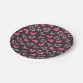 Herz und Liebe Pappteller (Schrägansicht)