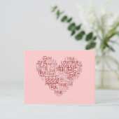 Herz und Liebe Postkarte (Stehend Vorderseite)