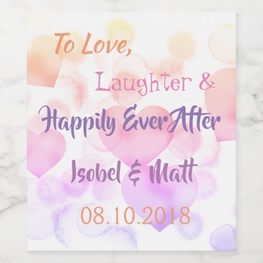 Herz und Liebe Weinetikett (Einzelnes Label)