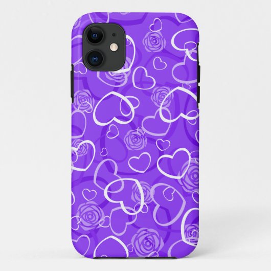 Herz und Lila Rose Case-Mate iPhone Hülle (Rückseite)