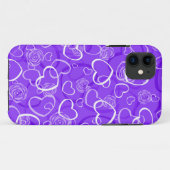 Herz und Lila Rose Case-Mate iPhone Hülle (Rückseite (Horizontal))
