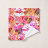 Herz und Lippen Badhandtuch Set (Waschlappen)