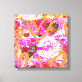 Herz und Lippen Leinwanddruck