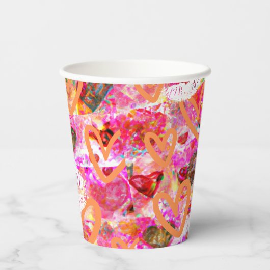 Herz und Lippen Pappbecher (Rückseite)