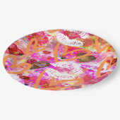 Herz und Lippen Pappteller (Schrägansicht)