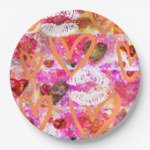 Herz und Lippen Pappteller (Vorderseite)