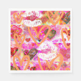 Herz und Lippen Serviette