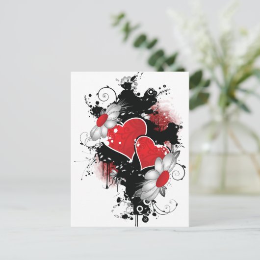 Herz und Milchkarte Feiertagspostkarte (Stehend Vorderseite)