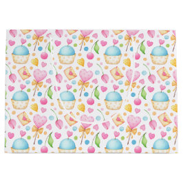 Herz und Muffins Deluxe Wasserfarben Muster Große Geschenktüte