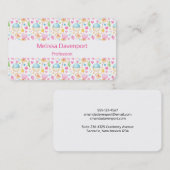 Herz und Muffins Deluxe Wasserfarben Muster Visitenkarte (Vorne/Hinten)