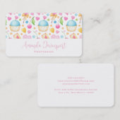 Herz und Muffins Deluxe Wasserfarben Muster Visitenkarte (Vorne/Hinten)