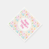 Herz und Muffins Wasserfarben Muster Valentine Serviette (Ecke)