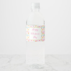 Herz und Muffins Wasserfarben Muster Valentine Wasserflaschenetikett