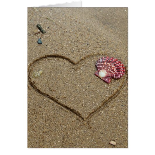 Herz und Muschel am Strand (Vorne)
