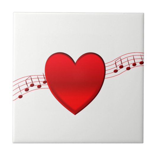 Herz und Musik Fliese (Vorderseite)